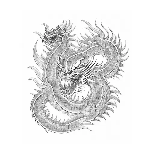 Vietnamese And Chinese Dragon Face