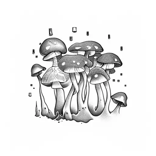 Mushroom Melting In A Abstract Pattern