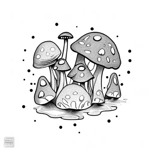 Mushroom Melting In An Abstract Pattern