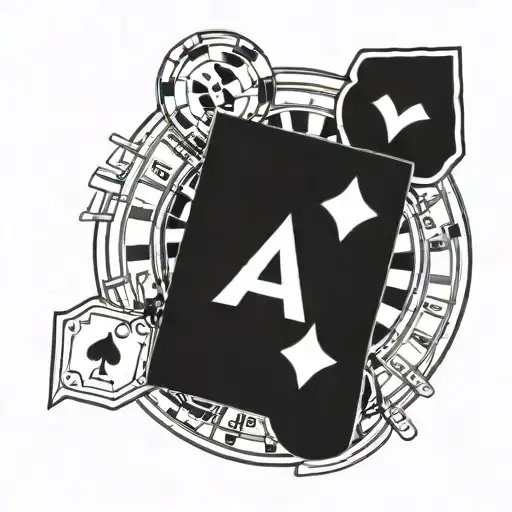 Black And White Line Casino Roulette For Decal