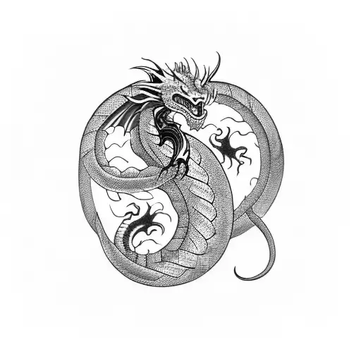 A Dragon Coiled Around A Motorcycle