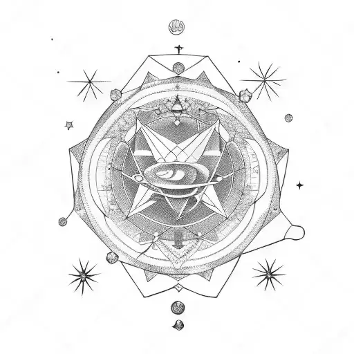 Aquarius Constellation Surrounded By Positive Symbols