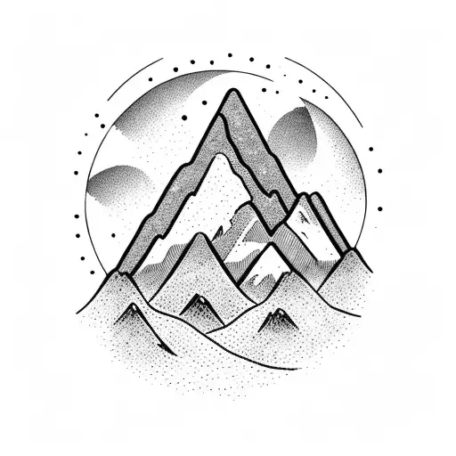 Mountain Scene With A Single Star