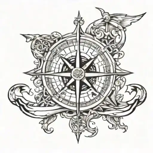 Compass And Anchor Intertwined
