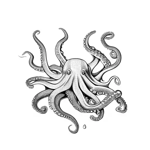 Octopus In Sea Underwater