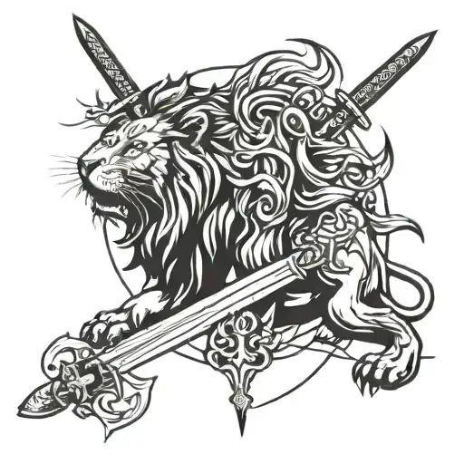 Lion And Swords