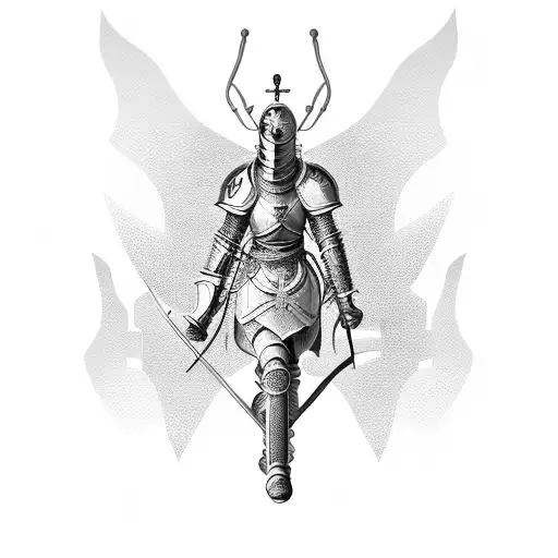 Beautiful Female Knight With Medical Equipment