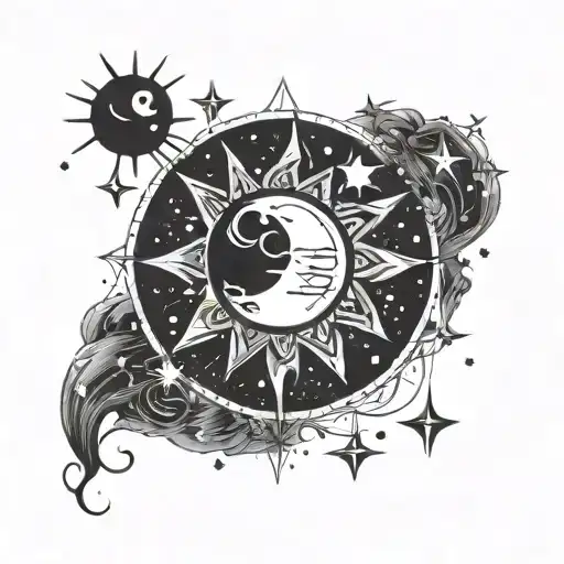 Sun And Moon With Constellation