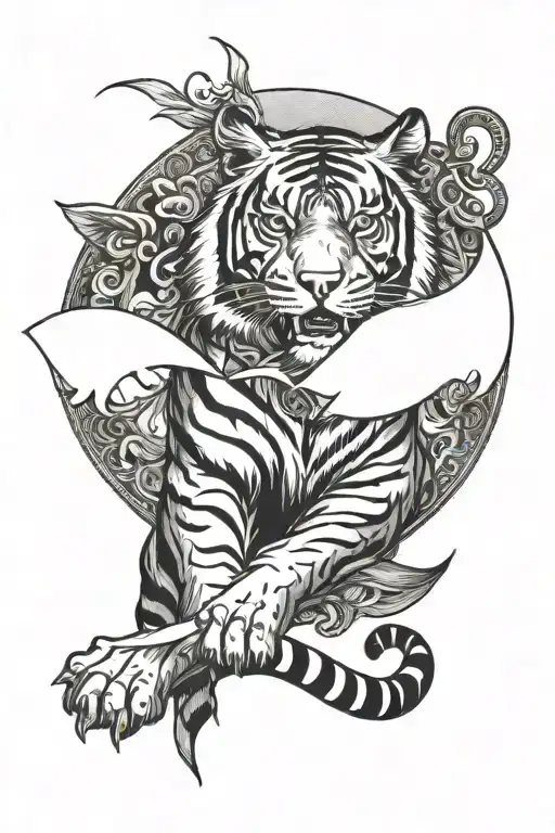 Tiger And Sun And Blade