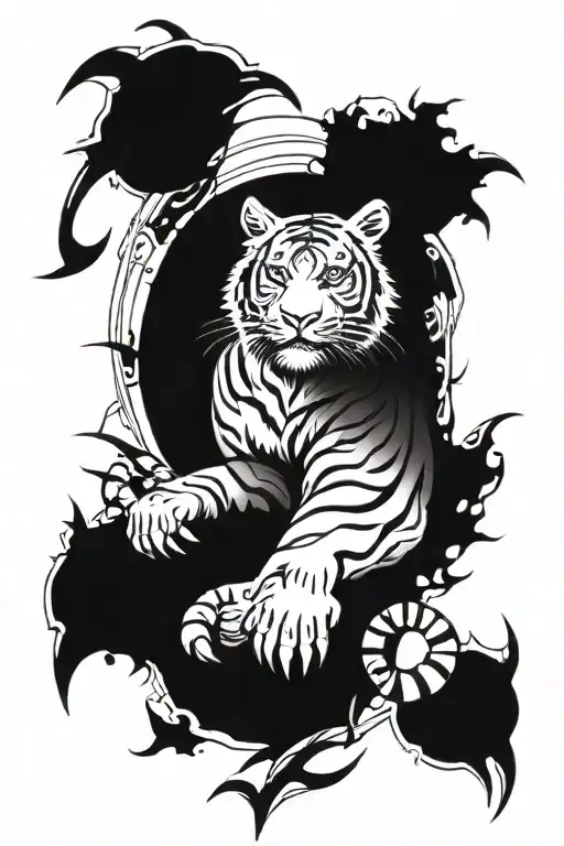 Tiger And Sun And Blade