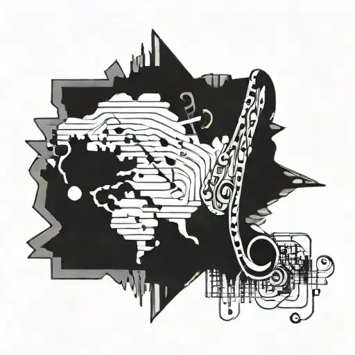 Incorporate A Musical Note Intertwined With A World Map To Symbolize Your Love For Music And Travel