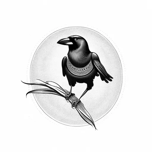 Victorian Crow With Monocle And Flowers