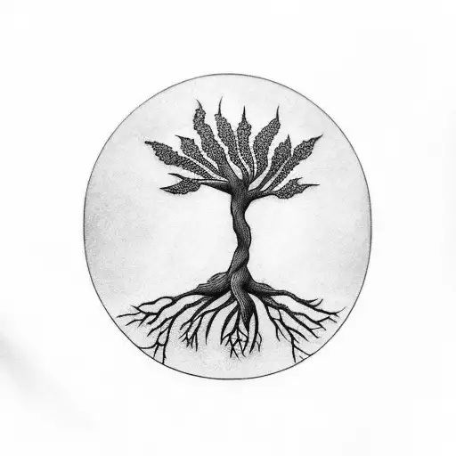 Tree Of Life With Foot As Roots