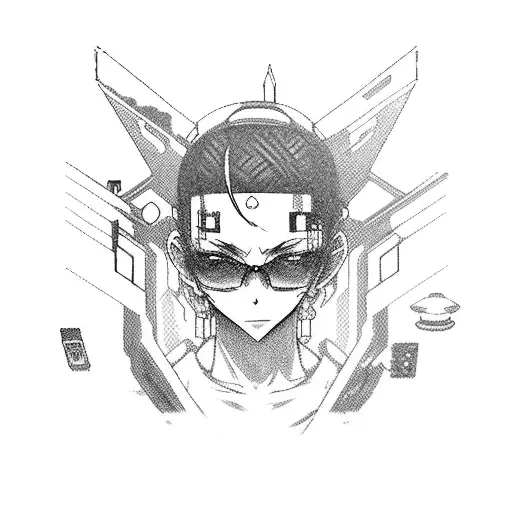 Anime Character In A Cyberpunk Cityscape