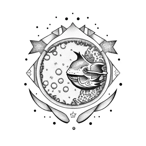 A David Star With The Aquarium Sign