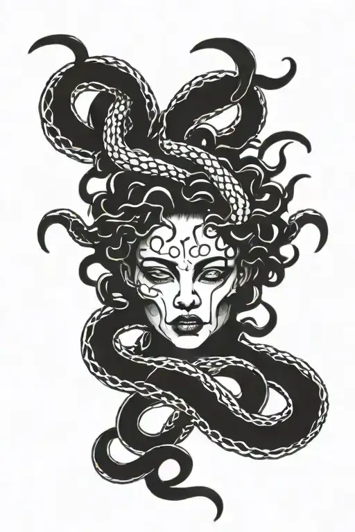 Medusa Head With Snakes Coming