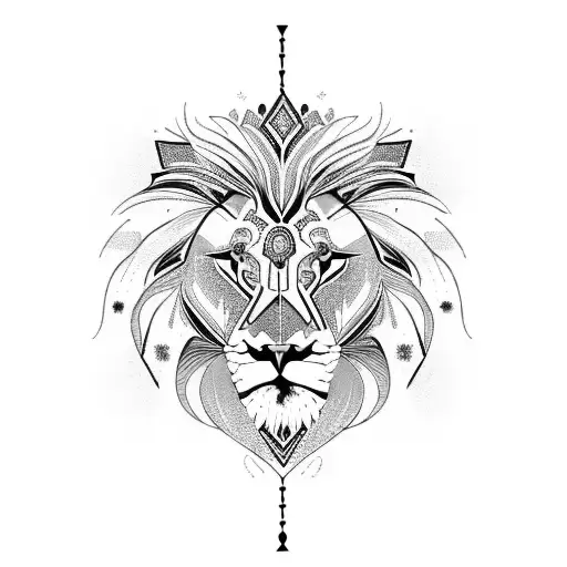 A Majestic Lion With Intricate Geometric Patterns