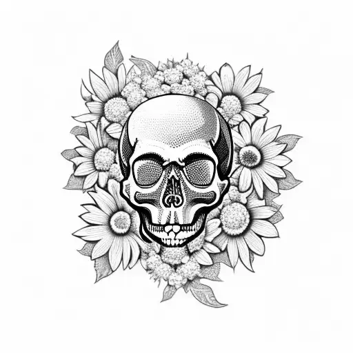 Skull And Daisies