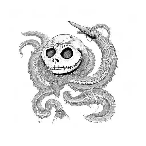 Nightmare Before Christmas With Big Snake On Shoulder