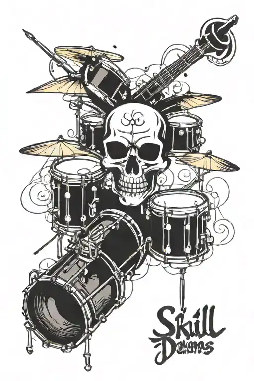 Skull And Drums Music Notes