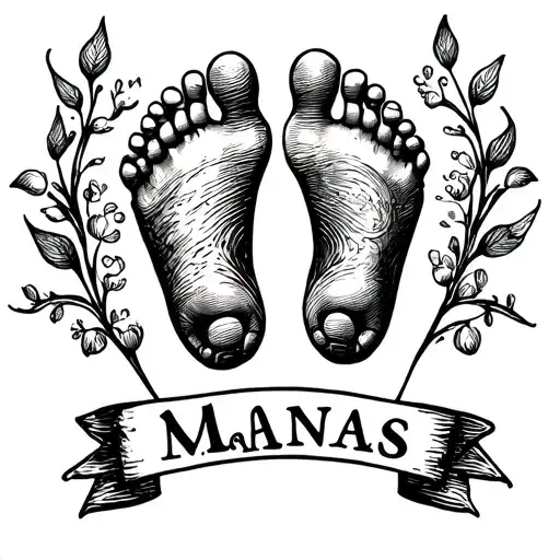 Baby Foot With Name And Mamas Name