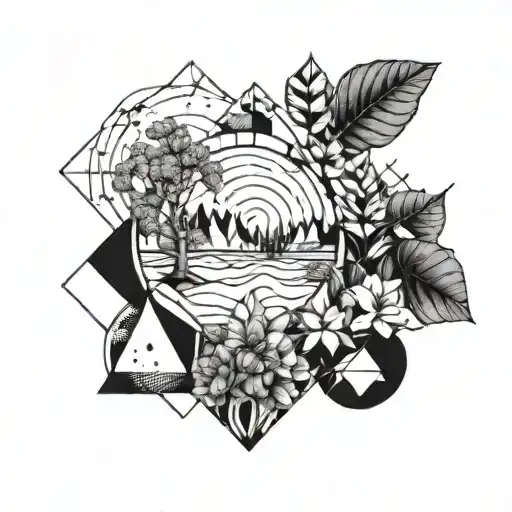 Geometric Shapes Comeia With Nature