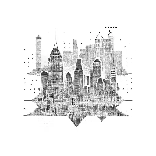 Sheet Music Merging With A City Skyline