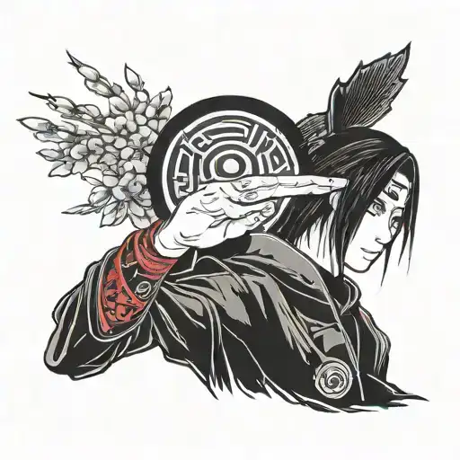 Small Itachi Uchiha For Half Of Lower Forearm