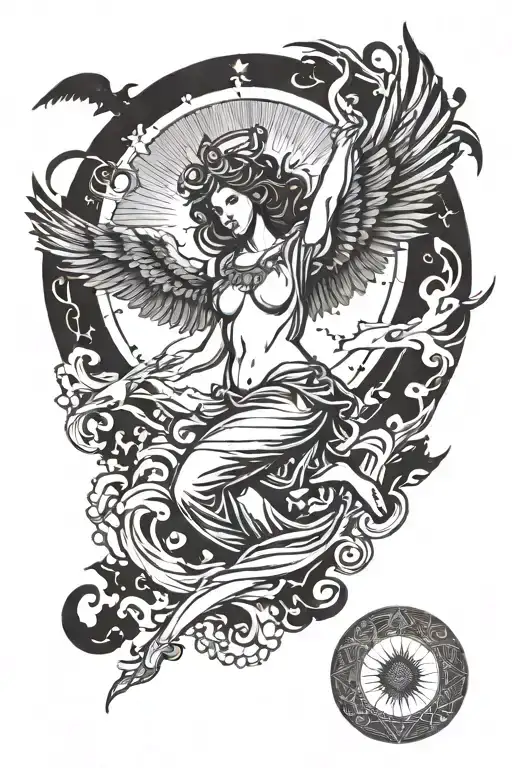 Falling Angel With Sun