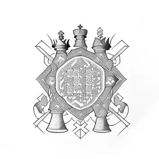 A Chessboard With Chess Pieces Arranged In A Unique Pattern