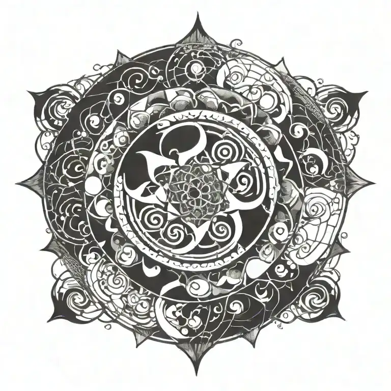 A Spiral Of The 7 Chakras Radiating Light