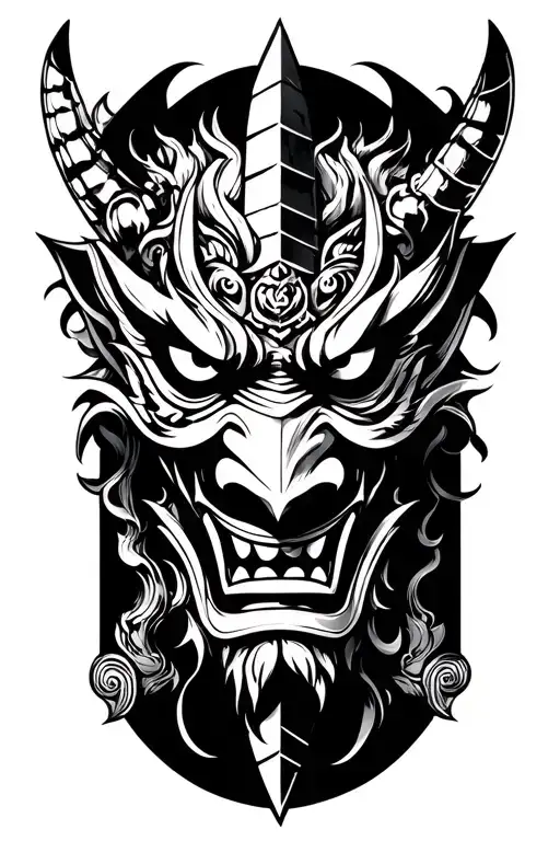 Oni Mask With Sword