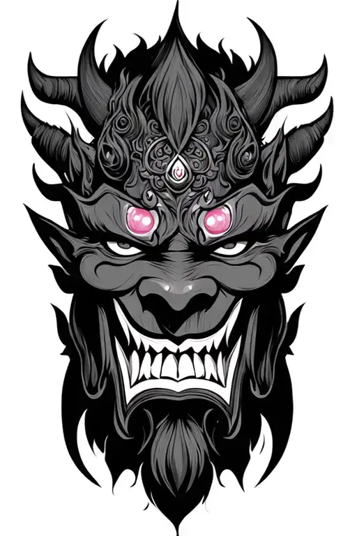 Oni Mask With Colored Eyes