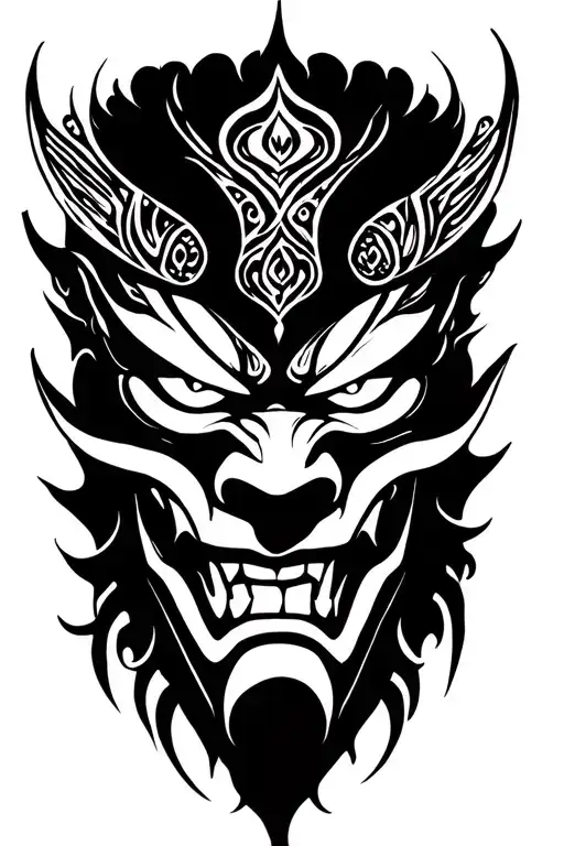 Oni Mask With Colored Eyes