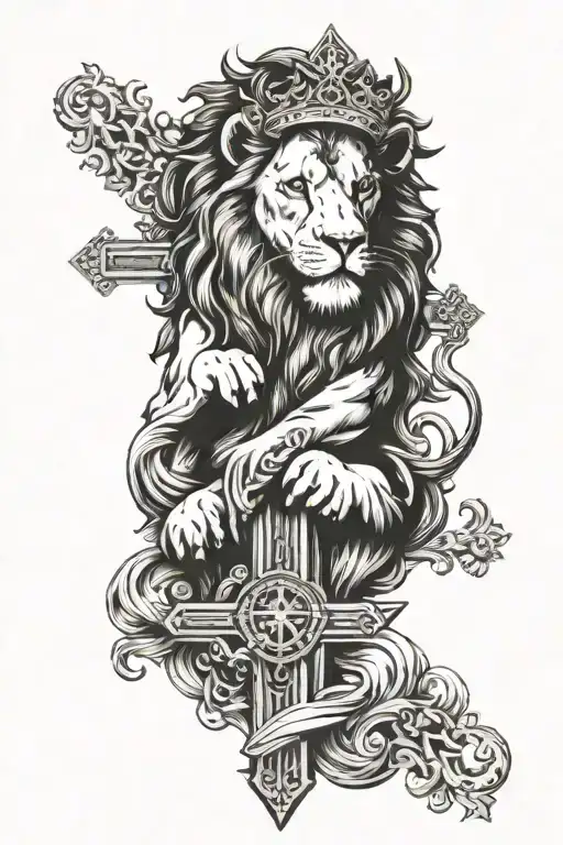 Bible Lion Head Cross