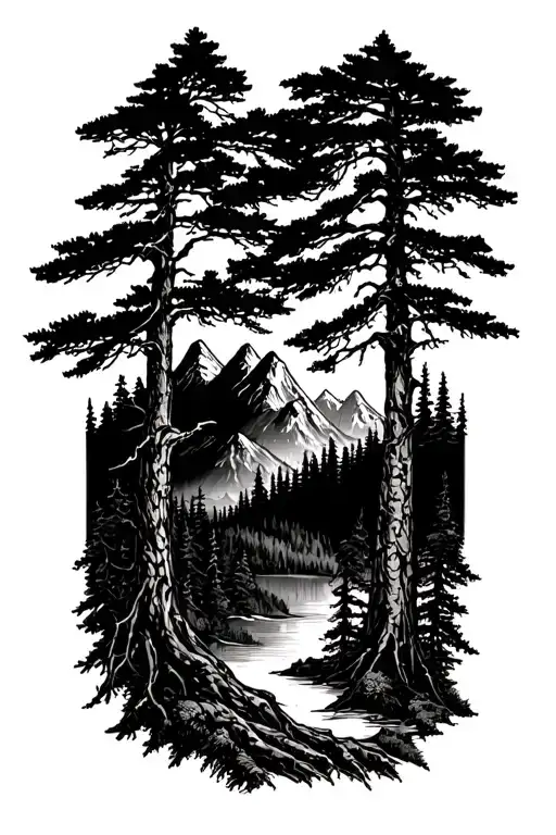 Forrest Tree's Mountain Landscape