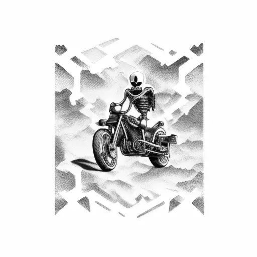 Skeleton Riding A Motorcycle