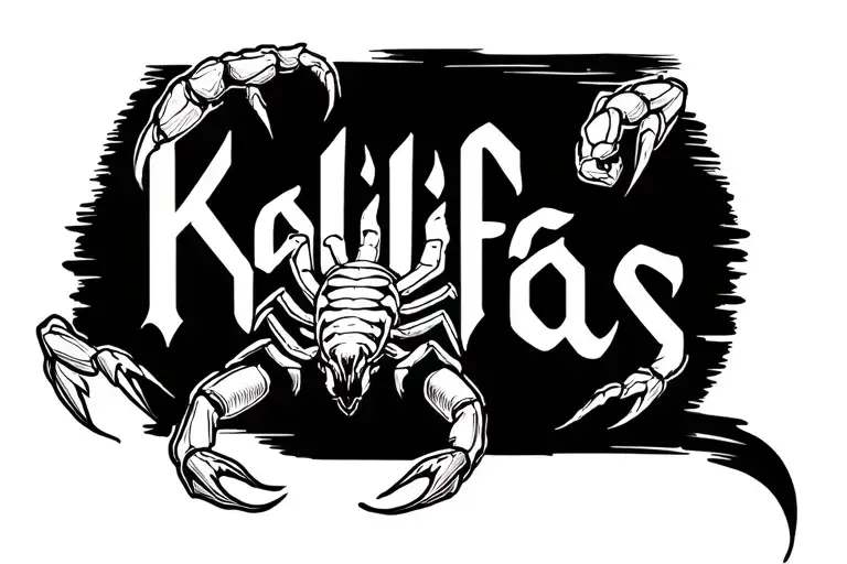Kalifas Written In Script With Scorpion