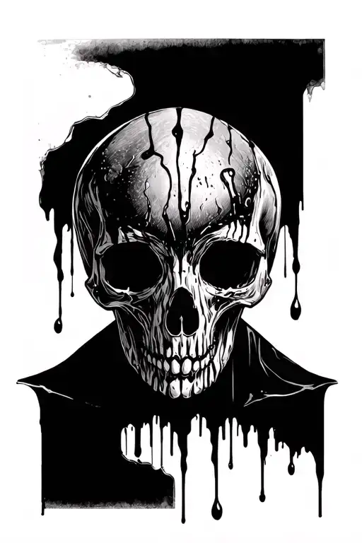 Skull Crying Blood Tears