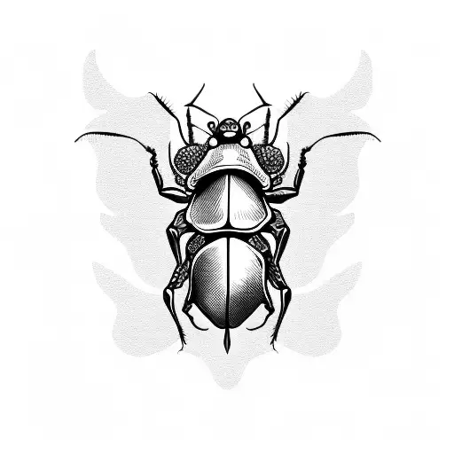 Cockroach With Skull Dystopian Future Background