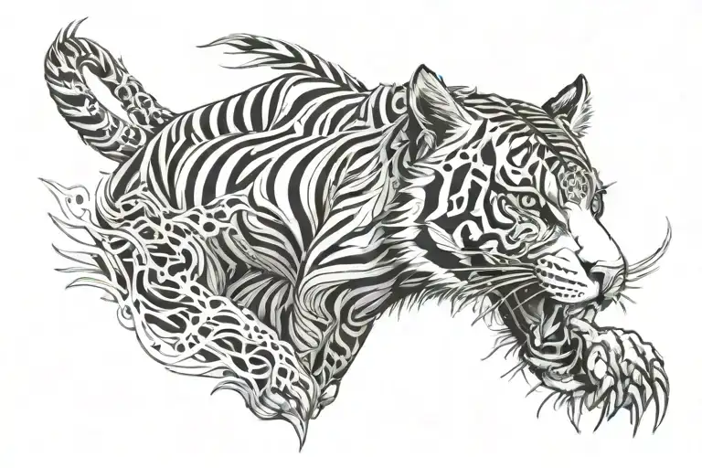 Pectoral Tiger Inspired Tatoo