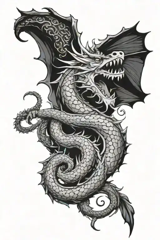 Dragon That Wrapped Around Arm To The Neck