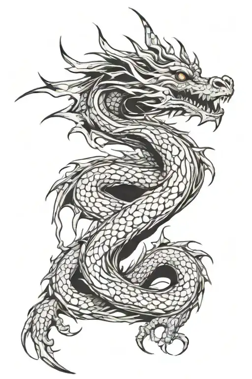 Dragon That Wrapped Around Arm To The Neck