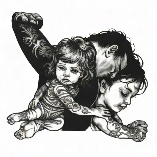 Girl Child And Father