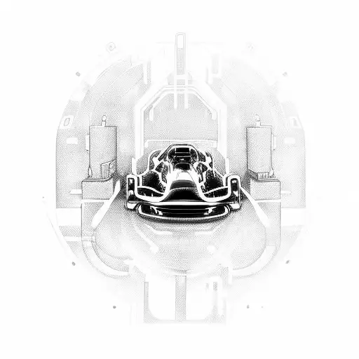 A Futuristic Cybernetic Car Racing Through A Neon-lit Cityscape