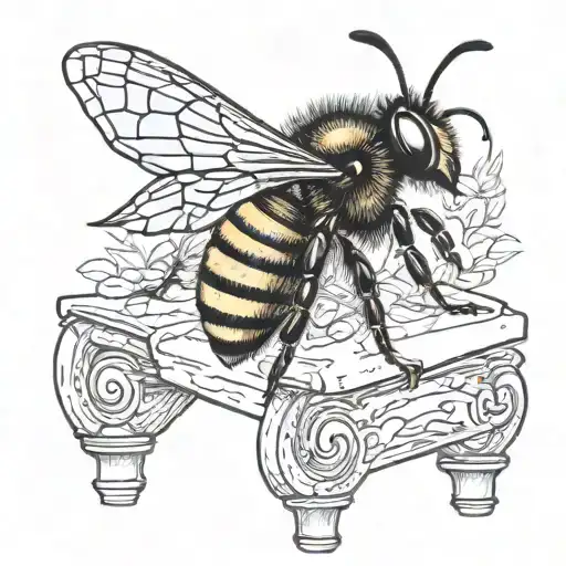 Bee Wearing A Monocle With His Legs Crossed Sitting On A Stool