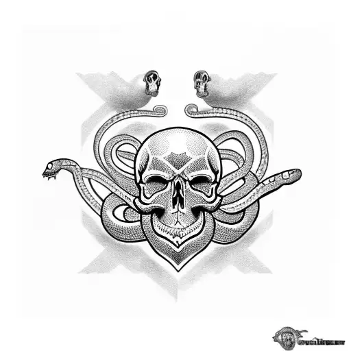 Skull And Snake Neck