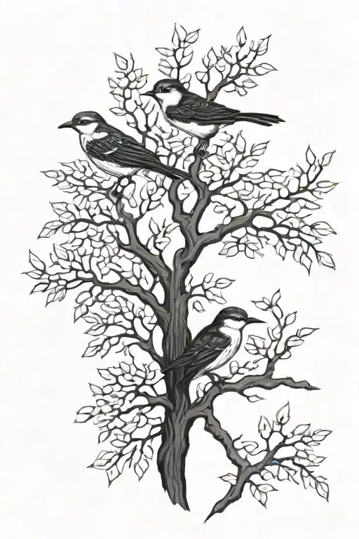 Birds And Tree