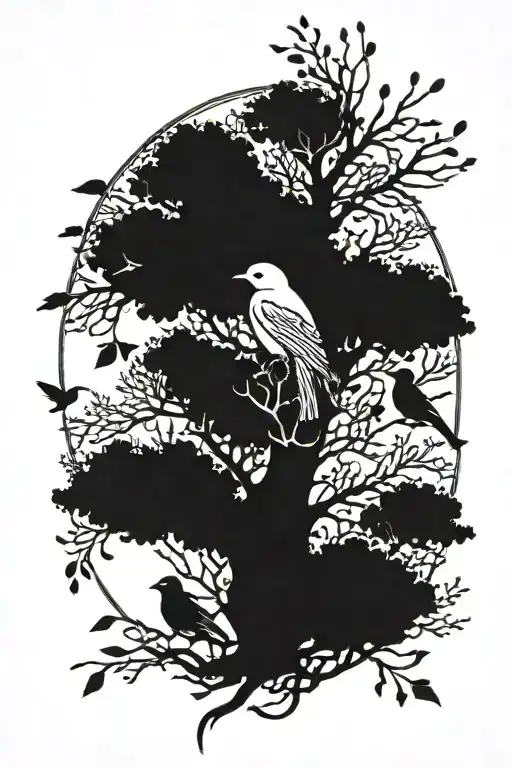 Birds And Tree