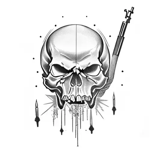 Death Skull With 2 Guns